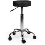 High Piston Stool without Footring or Backrest Black