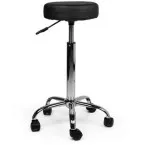 Tabouret sans anneau repose-pieds, sans dos, piston haut, noir