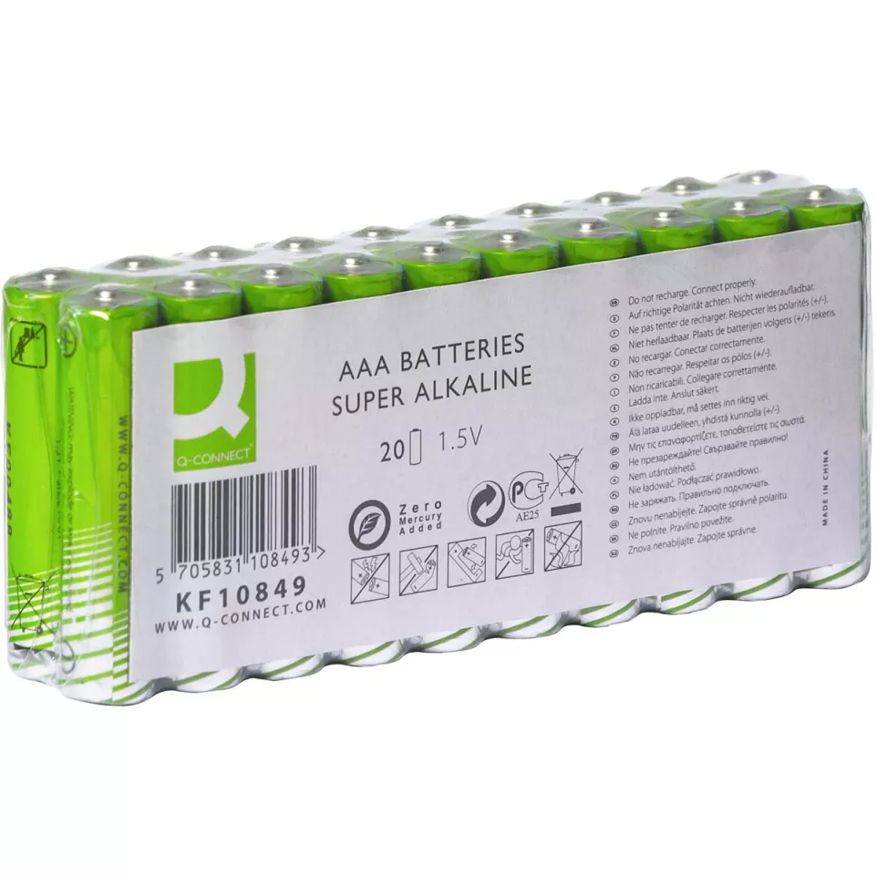 Q-CONNECT batterij,alkaline, AAA, pak...