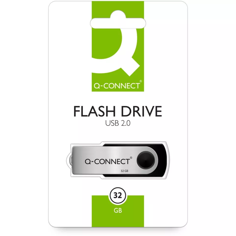 Q-CONNECT USB stick 2.0, zwart, 32 GB