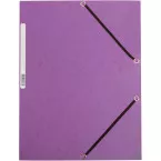Q-CONNECT Cardboard Folder with Elastic Bands A4 3 Flaps Purple