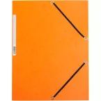 Q-CONNECT farde à rabats, A4, 3 rabats et élastiques, carton, orange