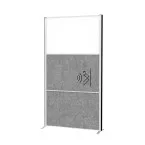 MAULconnecto cloison, 1 x tableau blanc, 2 x gris foncé, cadre argent, sur pieds