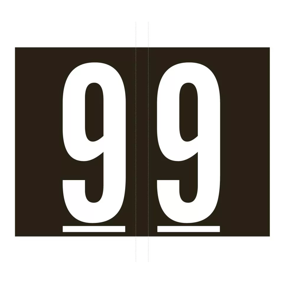 Codetab 9, roll of 500 tabs, black