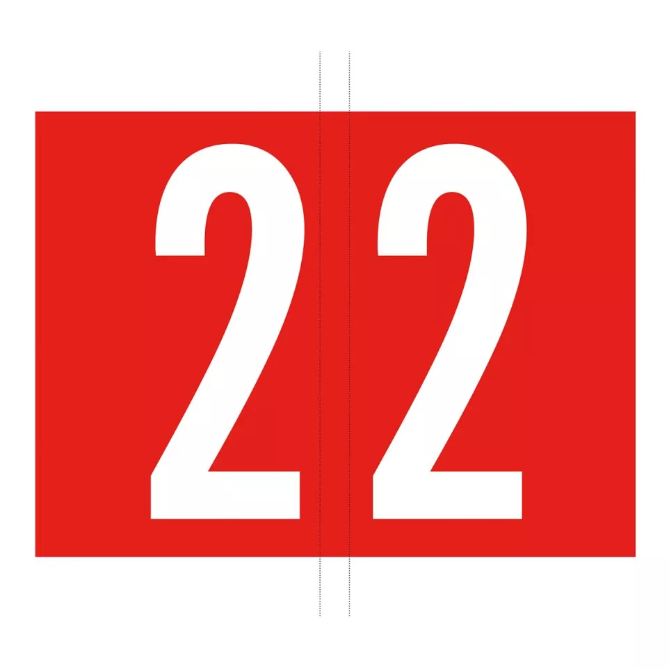 Codetab 2 roll of 500 red tabs