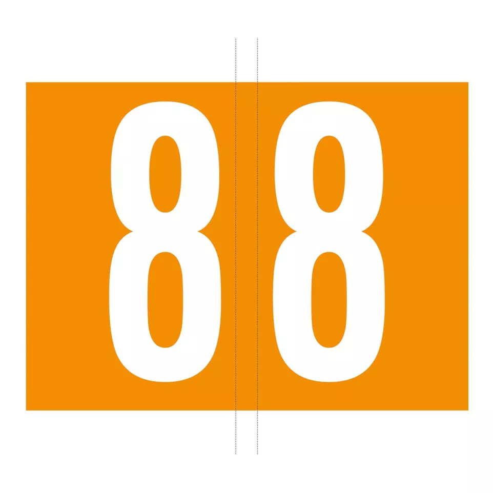 Codetab 8, roll of 500 orange tabs