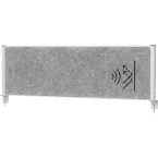 MAULconnecto scheidingswand, ft 160x50 cm, donkergrijs, frame zilver