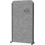 MAULcocoon scheidingswand, ft 100x180 cm, grijs, frame antraciet, mobiel
