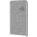 MAULcocoon partition, 100x180 cm, grey, silver frame, on feet