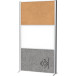 MAULconnecto cloison, 1 x tableau blanc, 1 x en liège, 1 x gris foncé, cadre argent, sur pieds