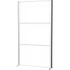 MAULconnecto partition, 3 x whiteboard, silver frame, on feet