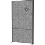 MAULconnecto partition, set of 3 dark grey panels with anthracite frame, freestanding
