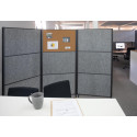 MAULconnecto cloison, 3 x gris foncé, cadre cadre anthracite, sur pieds