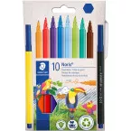 Staedtler Noris Fibre Tip Pens Pack of 10 Cardboard Wallet
