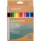 Econovo Felt Tip Markers Set of 12 Assorted Colors