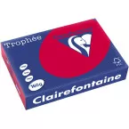 Clairefontaine Trophée Intens, papier couleur, A4, 160 g, 250 feuilles, rouge groseille