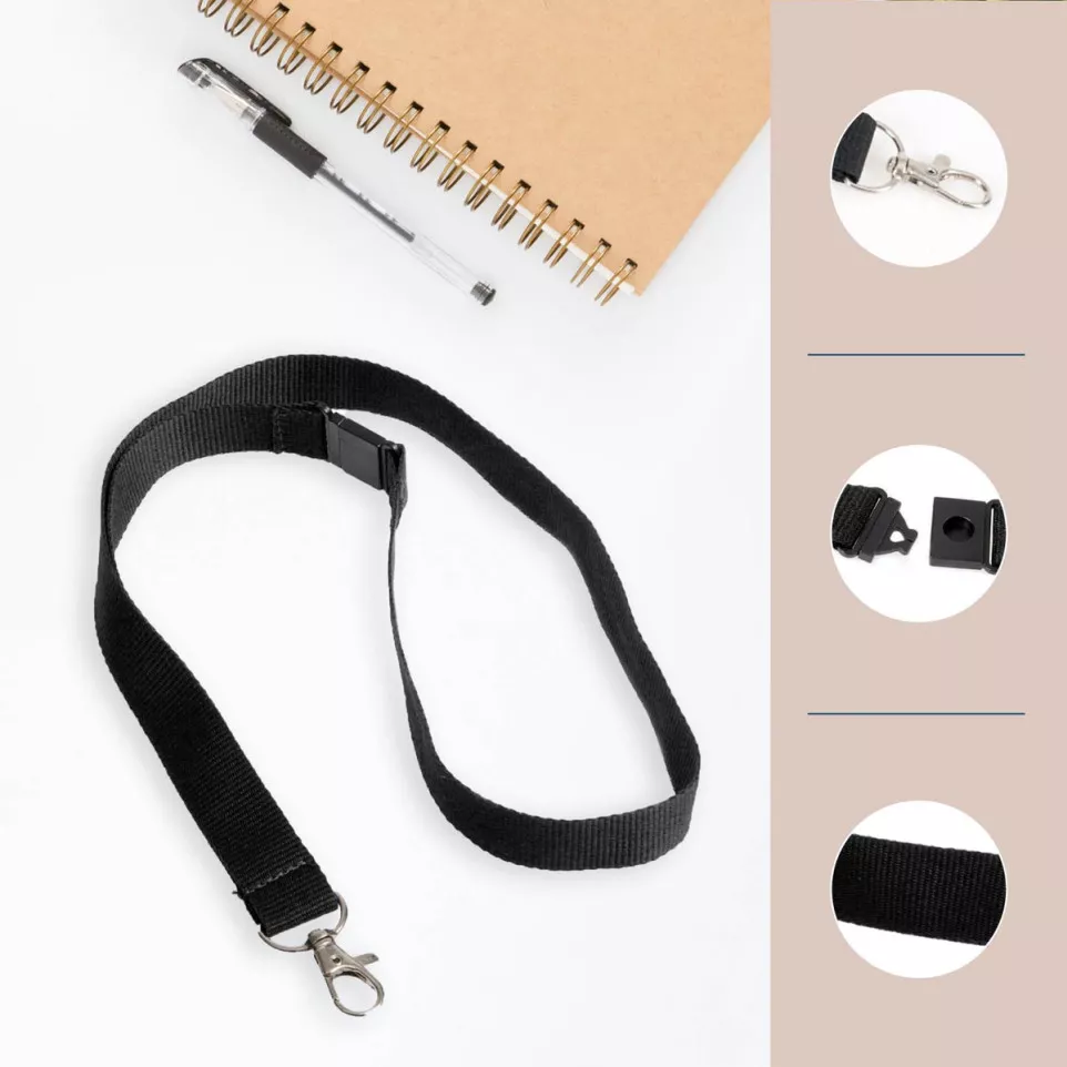 Europel cordon de badge textile, noir