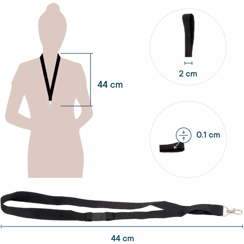 Europel cordon de badge textile, noir