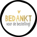 KP etiket \"Bedankt voor de bestelling\", diameter 40 mm, rol van 250 stuks