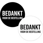 KP etiket \"Bedankt voor de bestelling\", diameter 40 mm,  2 varianten, rol van 250 stuks