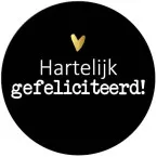 KP étiquette \"Hartelijk gefeliciteerd\", diamètre 40 mm, rouleau de 250 pièces