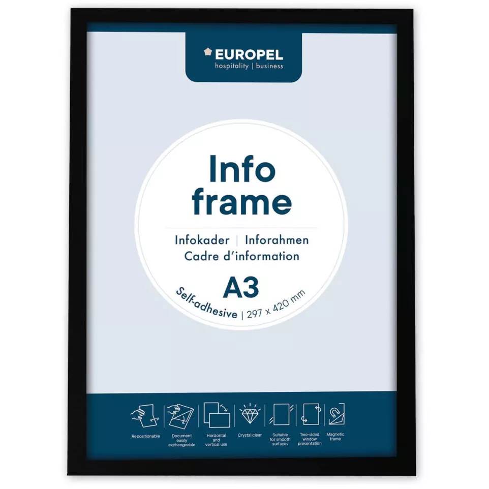 Europel Self-Adhesive Frame A3 Black...