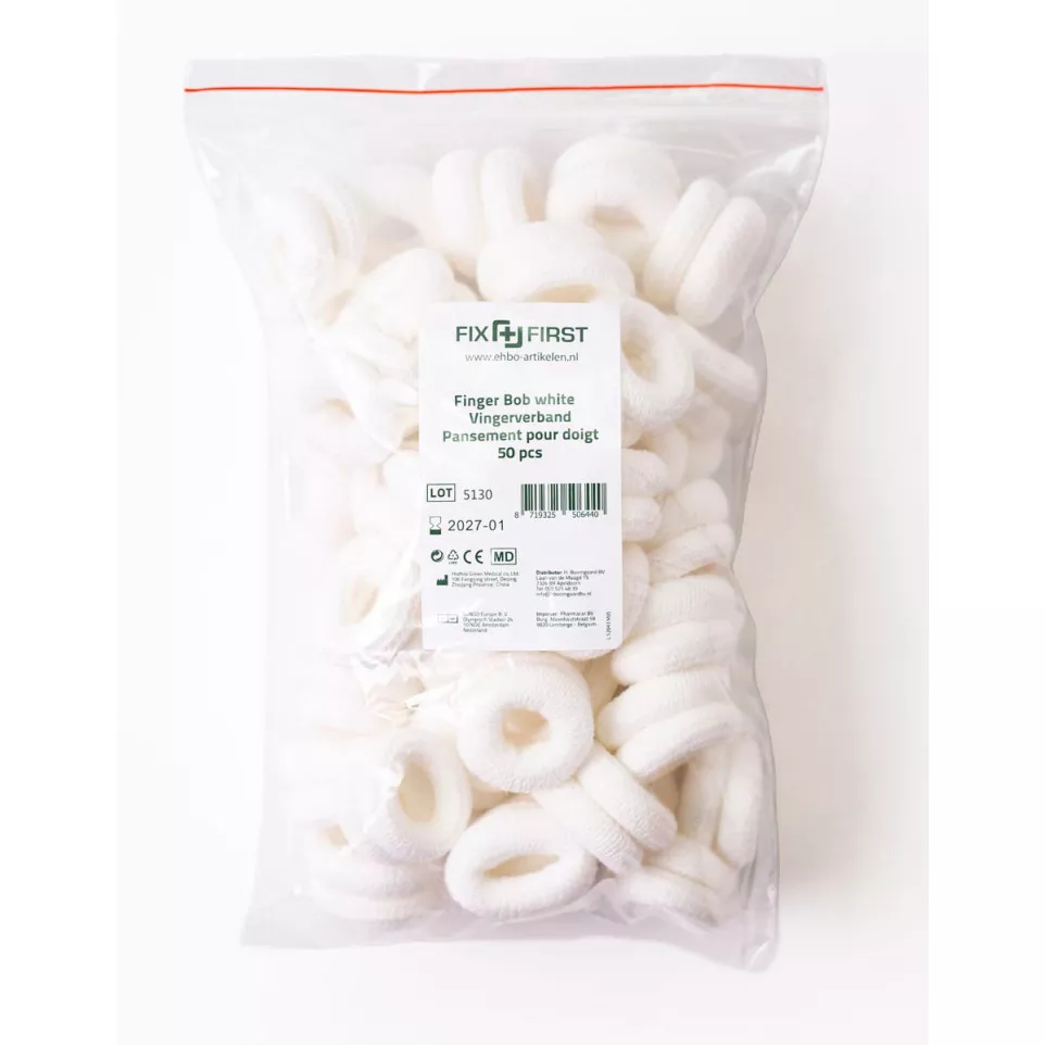 Fixfirst vingerbobs, textiel, wit,...
