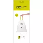 Eko vuilniszakken met trekbandsluiting, 25-35 liter, wit,  1 rol, 12 zakken