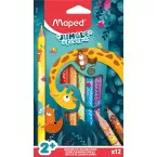 Maped crayon de couleur Jungle Fever Jumbo, étui de 12 pièces, assorti