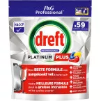 Dreft Platinum Plus Lemon tablettes pour lave-vaisselle, paquet de 59 capsules