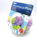 Plus correctieroller Mini Pastel, 6 m x 5 mm, display van 50 stuks in geassorteerde kleuren