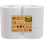 Simplify Mini Jumbo 2-Ply Toilet Rolls 557 Sheets Pack of 6