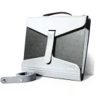 Yaka porte-classeur, cuir blanc