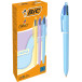 Bic Colours Pastel 4-kleurenbalpen, medium, klassieke inktkleuren, µdoos van 12 stuks