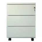 Mobile Pedestal Cabinet with 3 Drawers White