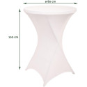 Housse pour table debout, diamètre 80 cm, blanc