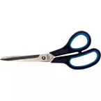 Bouhon ciseaux Softgrip, ft 19 cm, droite en gauche, bouts pointus, bleu/noir