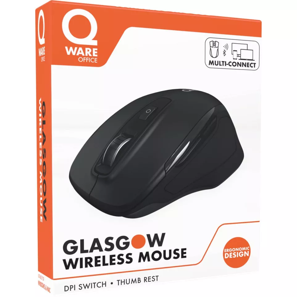 Qware draadloze muis Glasgow, zwart