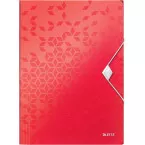 Leitz WOW elasticated folder with flaps A4 red