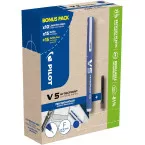Pilot Hi-Tecpoint V5, 10 rollers + 30 recharges, fine, bleu