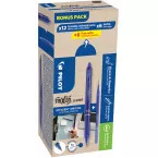 Pilot Frixion Ball Clicker, 12 rollers et 6+6 recharges 0,7 mm, bleu