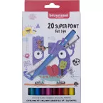 Bruynzeel Kids Super Point Felt Tip Pens Set of 20 Assorted Colors