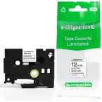 Rillprint Label Tape Compatible with Brother TZe-231 12mm Black on White