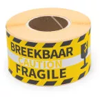 Rillprint etiketten Breekbaar, ft 46 x 125 mm, rol van 250 stuks