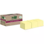Post-it Super Sticky Notes Recycled, 70 vel, ft 76 x 76 mm, geel, 14 + 4 GRATIS