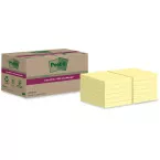 Post-it Super Sticky Notes Recycled, 70 vel, ft 47,6 x 47,6 mm, geel, pak van 12 blokken