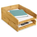 CEP bac à courrier en bambou ft A4, set de 2 pièces