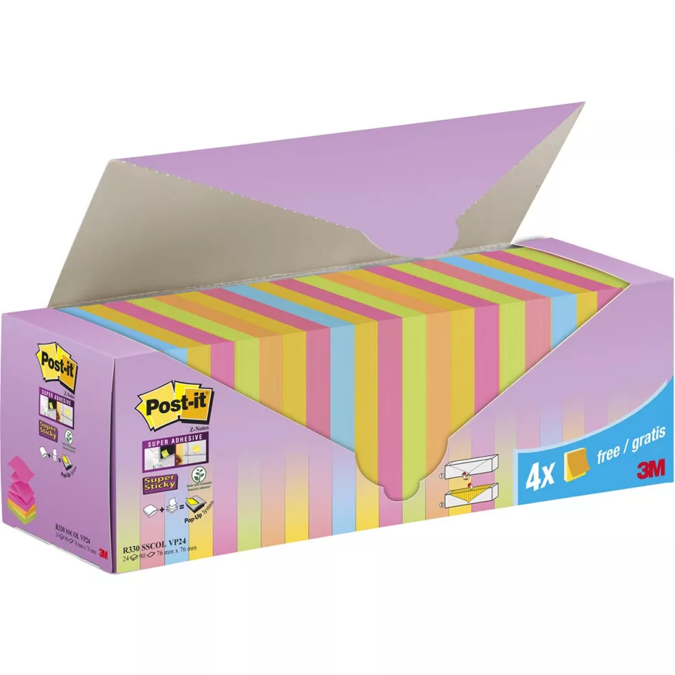 Post-it Super Sticky Z-Notes assorti,...