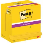 Post-it Super Sticky notes, 90 feuilles, ft 76 x 127 mm, paquet de 12 blocs, jaune néon
