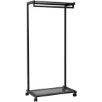 MAUL Mobile Wardrobe Bolero, size 78 x 166 x 46 cm, max 46 kg, 20 kg per rail, black RAL9004